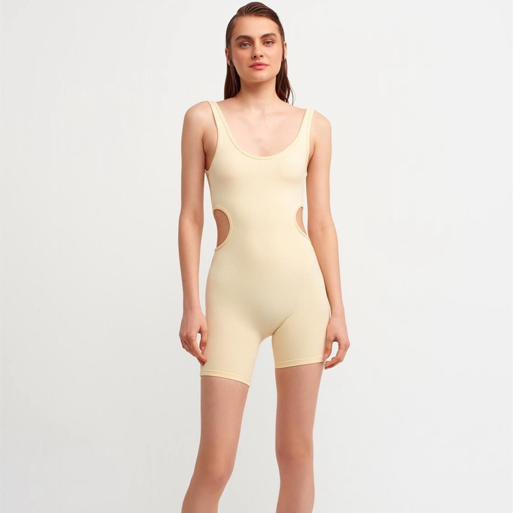 Window Detailed Jumpsuit-LT.Yellow